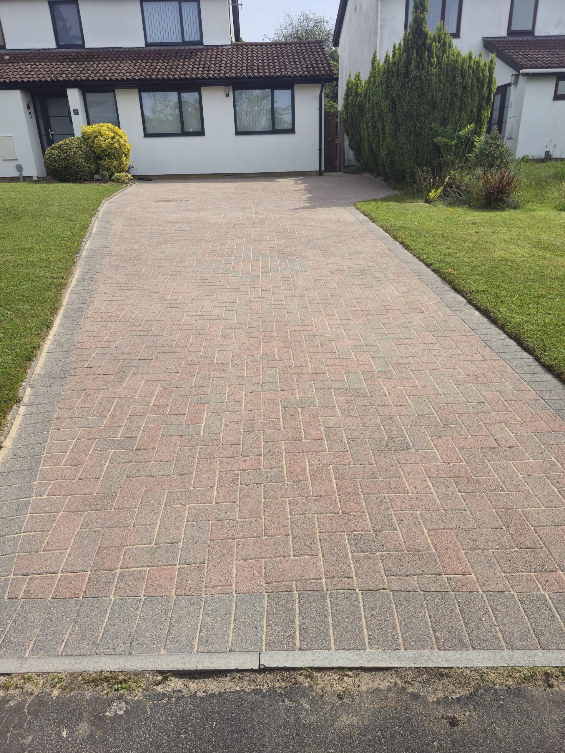 Driveway after pressure washing
